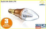 la lámpara de cristal Epistar del bulbo E14 de la vela de la forma LED de 3W llevó microprocesadores