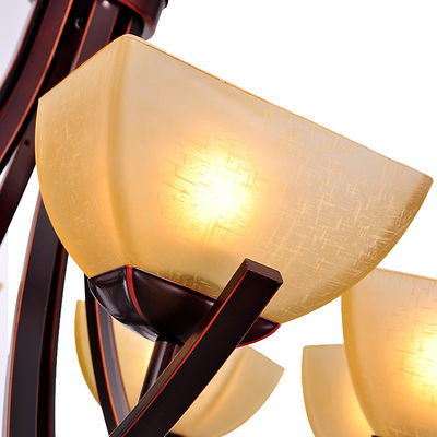 Lámpara americana del hierro labrado del metal de Burdeos del estilo, lámparas de la casa E27 LED