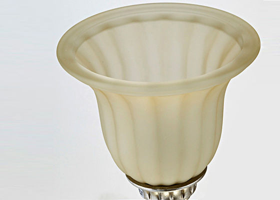 Plata/lámpara del hierro labrado del vintage del metal y del vidrio del oro con las sombras, 6 600W ligeros E27