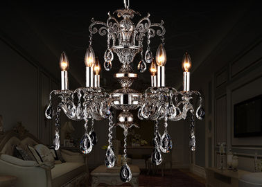 Luz cristalina retra europea negra de la lámpara 6, lámparas de cristal tradicionales antiguas