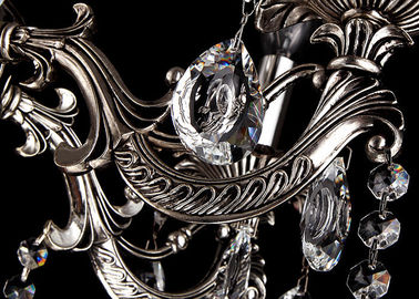 Luz cristalina retra europea negra de la lámpara 6, lámparas de cristal tradicionales antiguas