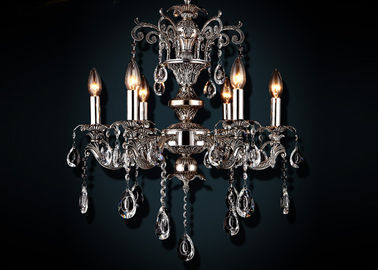Luz cristalina retra europea negra de la lámpara 6, lámparas de cristal tradicionales antiguas