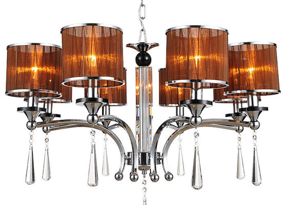 Hotel Pasillo/lámpara decorativa del cromo del salón, lámpara moderna del cristal del hierro labrado
