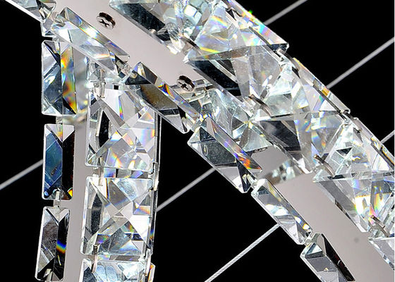 Lámpara cristalina de lujo contemporánea K9 del círculo doble 31 vatios para la iluminación de la ejecución de la decoración