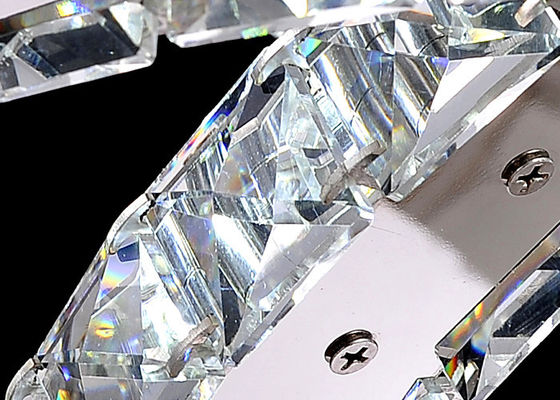 Lámpara cristalina de lujo contemporánea K9 del círculo doble 31 vatios para la iluminación de la ejecución de la decoración