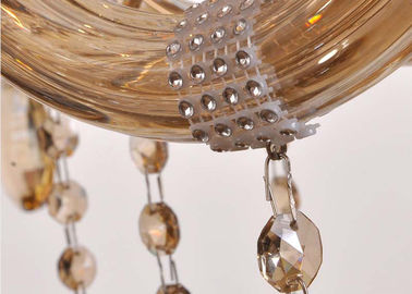Lámpara cristalina de lujo del coñac ligero 10, lámparas pendientes de cristal modernas