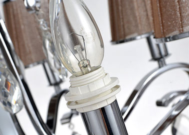 Crome la luz contemporánea de lujo interior ligera/la lámpara de 5 lámparas con la sombra de la tela
