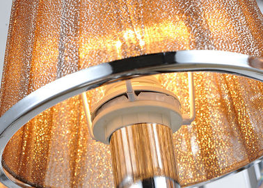 Crome la luz contemporánea de lujo interior ligera/la lámpara de 5 lámparas con la sombra de la tela