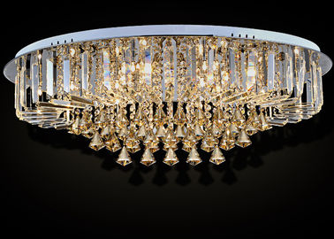 Coñac contemporáneo cristalino oval 600W de las luces de techo K9 del lujo G4