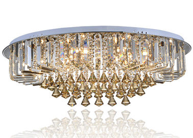 Coñac contemporáneo cristalino oval 600W de las luces de techo K9 del lujo G4