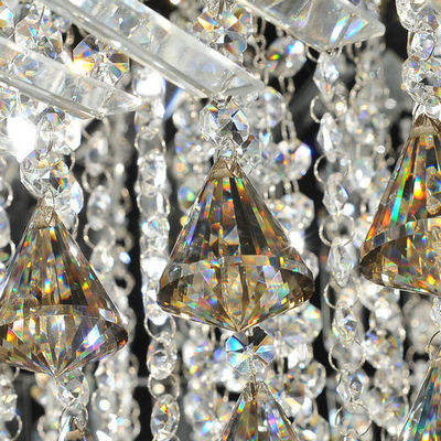 Luz de techo cristalina de lujo redonda de encargo con el descenso de cristal de la perla para el hogar/la sala de estar
