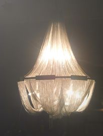 Iluminación interior de la suspensión de la cadena del metal del cromo de las lámparas modernas grandes de lujo de los chalets