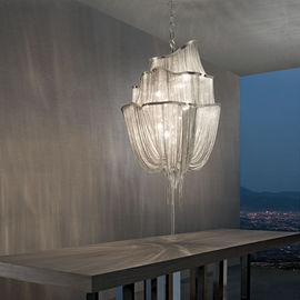 Iluminación de cadena de la lámpara de las lámparas contemporáneas de plata del hotel