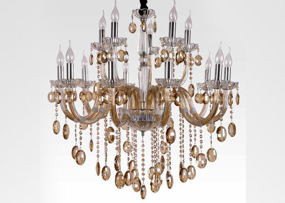 Lámparas grandes modernas de cristal del hotel del arte de lujo con el coñac electrochapado 1500W
