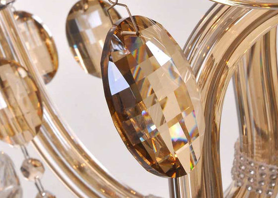 Lámparas grandes modernas de cristal del hotel del arte de lujo con el coñac electrochapado 1500W