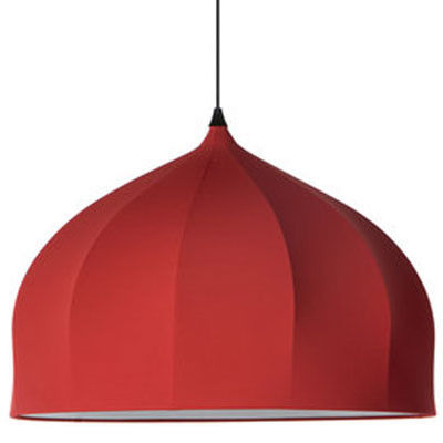 La luz moderna blanca roja de la suspensión, colgante del comedor se enciende