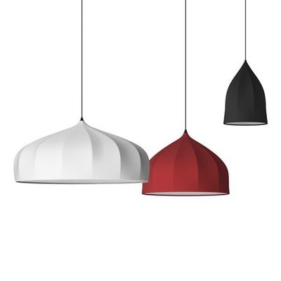 La luz moderna blanca roja de la suspensión, colgante del comedor se enciende