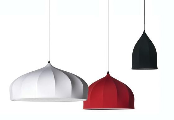 Luz moderna de la suspensión de 3 estilos, iluminación pendiente de la tela interior