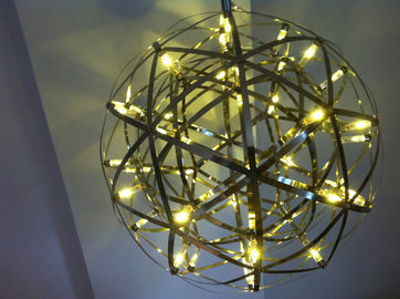 La bola redonda grande moderna del acero inoxidable de la luz de la suspensión formó la lámpara pendiente para la decoración casera