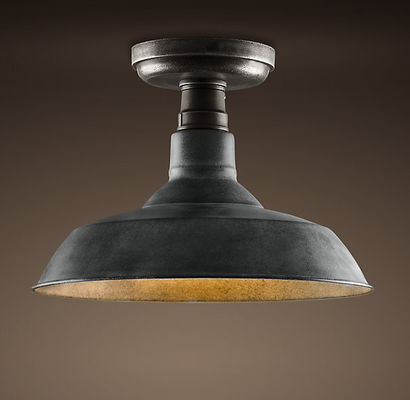 Lámpara de aluminio casera negra del techo de las luces de techo del vintage del desván E27