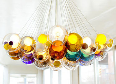 Lámpara pendiente colorida de cristal doble creativa de las luces de techo de la ejecución de la cubierta LED G9