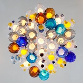 Lámpara pendiente colorida de cristal doble creativa de las luces de techo de la ejecución de la cubierta LED G9