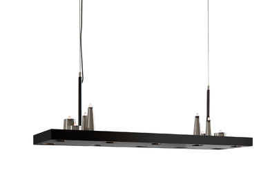 La isla rectangular de la placa del metal llevó el techo de la ejecución de las luces G4 de las luces 8 de la lámpara