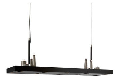La isla rectangular de la placa del metal llevó el techo de la ejecución de las luces G4 de las luces 8 de la lámpara