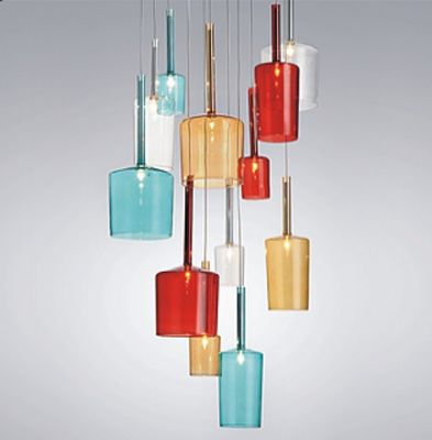 Lámparas llevadas modernas de la moda del color, lámpara pendiente G9 de la botella de cristal