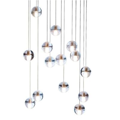 La bola de cristal clara llevó el colgante suspendido transparente de las luces de la lámpara