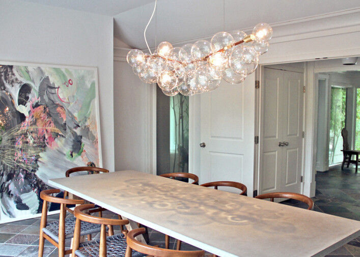 La luz de bulbos de cristal ata las lámparas del hotel decorativas con su manera para el comedor