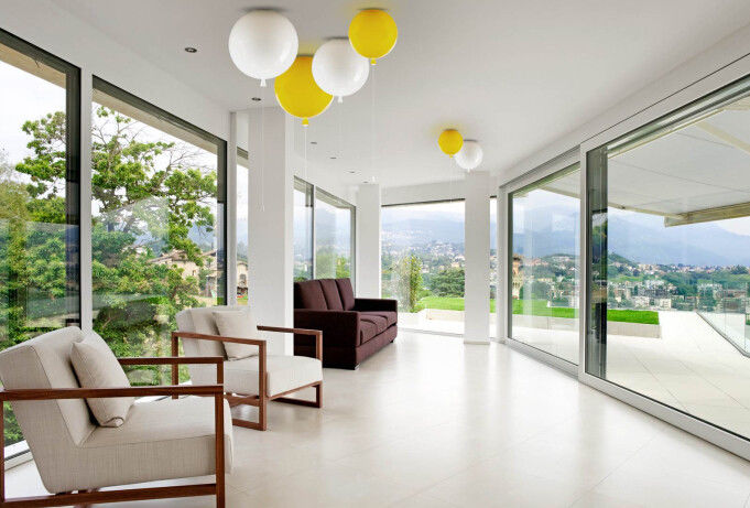 Lámpara transparente gris del techo de cristal de la bola del humo para la decoración casera